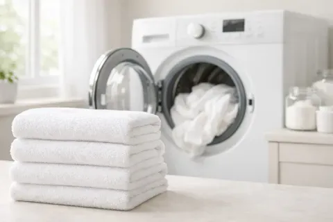 Białe ręczniki i białe tkaniny