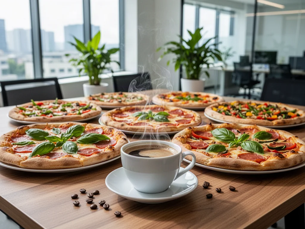 Pizza na lunch, kawa na deser - jak to ogarnąć w biurze